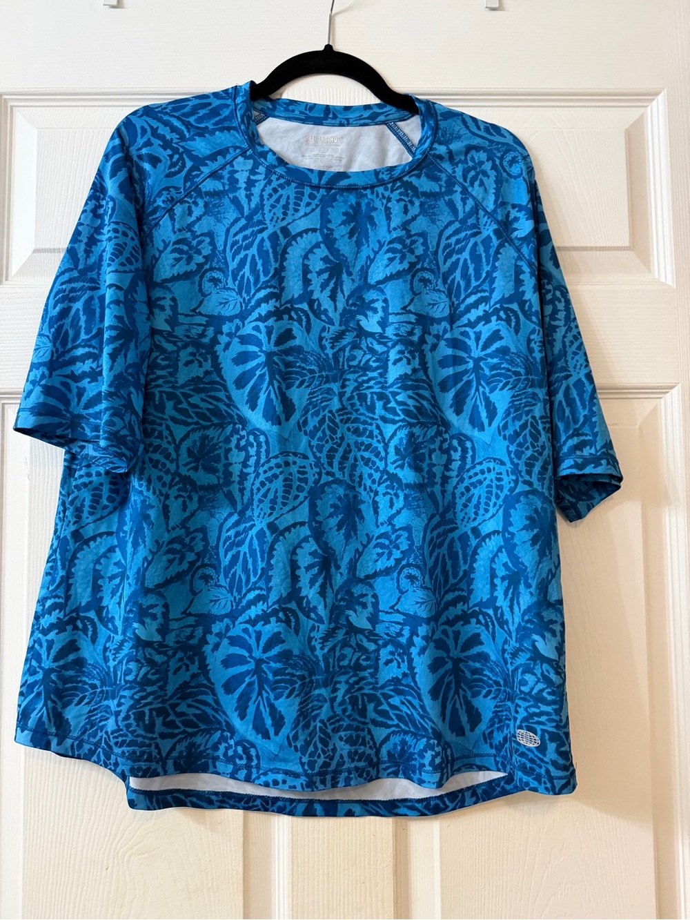 Reel Legends Teal and Navy Abstract Print Shirt